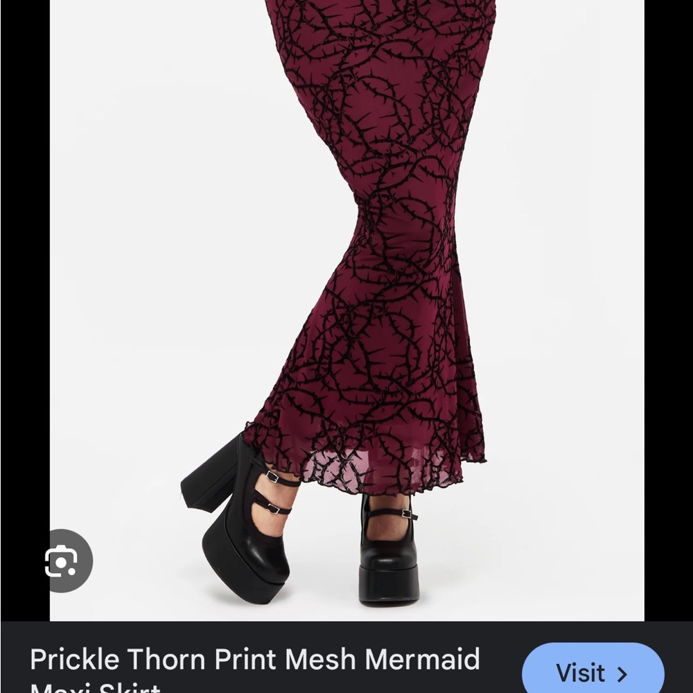 Disturbia Black and Burgundy Mesh Skirt